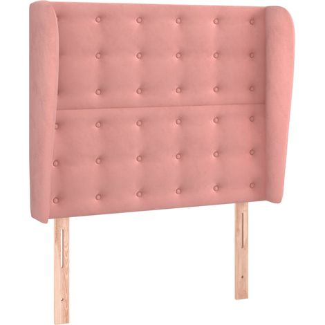 Maison Exclusive - Cabecero con orejas de terciopelo rosa 93x23x1 (1/5)