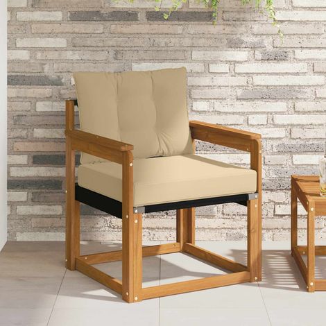 Outdoor-Sofa Massives Akazienholz und Textilene Natur