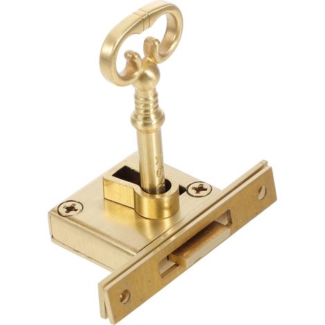 Serrure de meuble iplusmile Square Design en laiton doré (1/5)