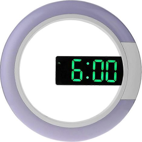 Horloge murale numérique LED avec affichage numérique de la température, 7 couleurs, décoration 3D pour chambre ou salon, miroir et réveil (1/5)