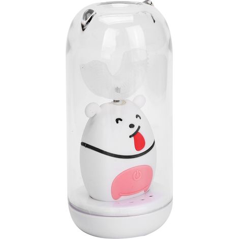 Brosse à dents électrique automatique en forme de U, étanche IPX7, pour enfants de 2 à 6 ans, avec capuchon. (1/5)
