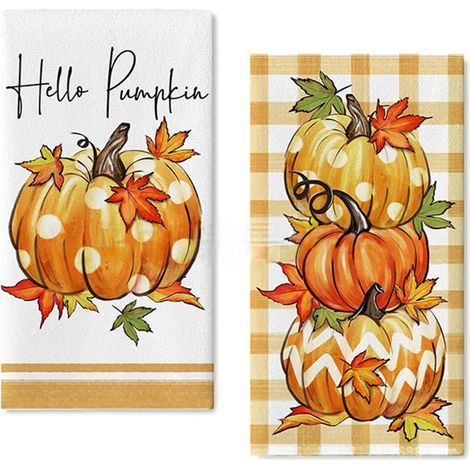 Lot de 2 torchons de cuisine pour Thanksgiving – Torchons à-Vert (1/2)