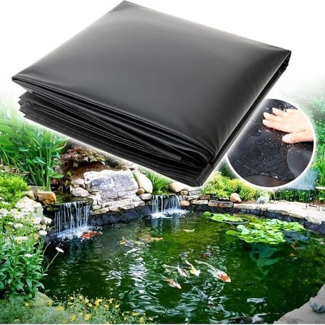 Bâche pour bassin à poissons, bâche pour piscine, bâche pour étang, membrane renforcée 3 m x 5 m, noire (1/5)
