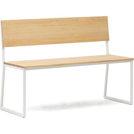 Banco Oxford antivuelco 124x86x44cm color Blanco acabado natural estilo nórdico industrial Box Furniture (1/5)