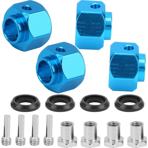 Connecteur d'élargissement de moyeu de roue hexagonal 9 mm en alliage d'aluminium pour voiture RC TRAXXAS TRX4 TRX6 1/10 (bleu) (1/5)