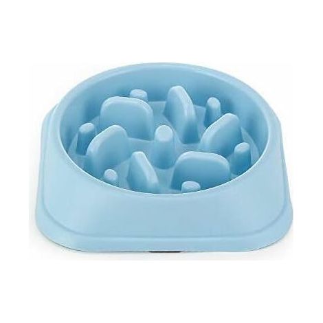 Gamelle d'alimentation Lente pour Chiens, Alimentation Ralentie et Interactive pour Les Animaux Bleu Durable de Cuvette d'eau de Boisson d'animal familier antidérapant carré Bleu (1/4)