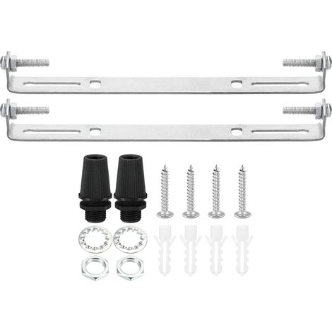 180 mm Support de Fixation Plafonnier 2 Set Acier Vis Rondelle Écrou 2 Ensemble Lumière Luminaire Montage Support Plaque Acier Barre Transversale pour (1/4)