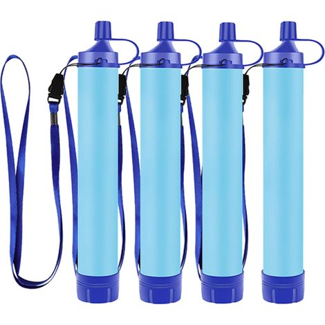 Tragbares Outdoor-Überlebenswasserfilterset, geeignet für Notfallsituationen wie Camping und Wandern, 4-teilige Packung.