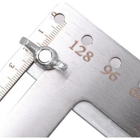 Gabarit Perçage Poignée - Acier Inoxydable - 4 Espacements 64 96 128 160 mm - Pour Meuble Tiroir Porte - 1 Pièce (1/5)