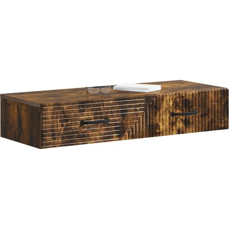 Maison Exclusive - Tavolino da Parete Laterale Rovere Fumo 87,5 x 34,5 x 17 cm