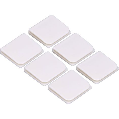 Lot de 6 clips adhésifs blancs pour rideau de douche, 4,5 x 5 cm, pour salle de bain, chambre, salon et cuisine. (1/5)