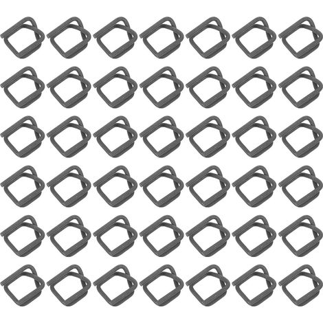 50 Pièces Boucle de Cerclage en Fil Noir pour Expédition et Colis Acier Phosphaté, Forme Plate, Finition Phosphatée, Filetage Facile, Limite les Bourrages Saillies (1/5)