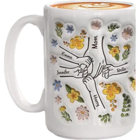 Ceramic Mug, Handcrafted Cup, Mom Gift, Charming Design Blends Ergonomic Vibrant Glaze to Elevate Every Tea, Coffee or Chocolate Sip, for Mother’s Day and Birthday Celebrations (1/5)