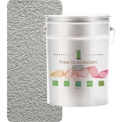 Silikonputz für Außenfassaden, grau, 1,5 mm, Premium, 25 kg (1/5)