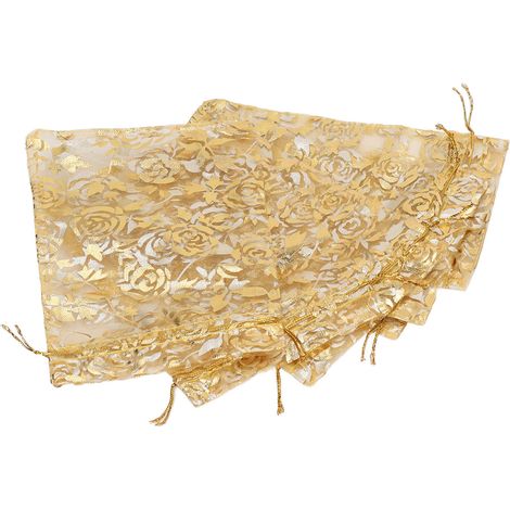 100 Pochettes à Mailles Roses 16x11cm avec Cordon Coulissant, Sacs Organza pour Mariages, Fêtes, Anniversaires, Baptêmes, Saint-Valentin (1/5)