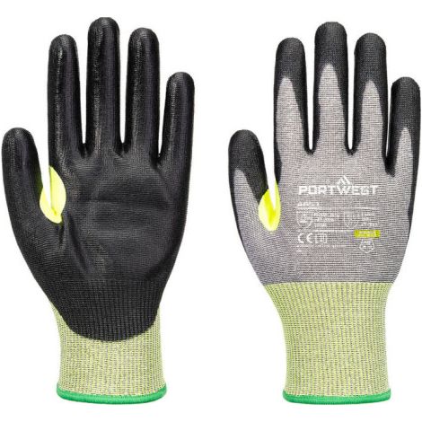 Guante de PU CS Cut E15 PORTWEST A651 XS Gris/Negro