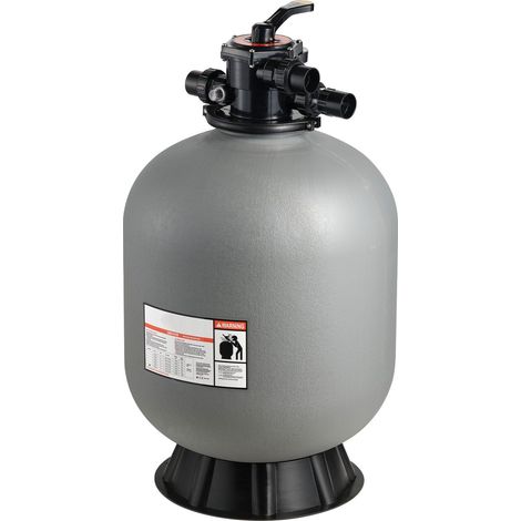 Filtre à sable pour piscine hors-sol, Ø 609,6 mm, débit 246,1 L/min, avec vanne 7 voies (lavage, rinçage, recirculation, vidange, hiver, fermé). (1/5)