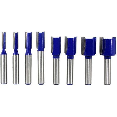 Manche de 8 mm couteau droit allongé couteau droit fendu pour le travail du bois 8 ensembles de couteau droit bleu (1/2)