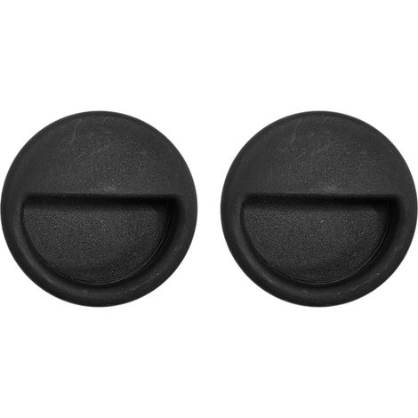 2x Poignée de meuble ronde encastrable en plastique diamètre 54 mm Universelle Placard Porte Cuisine Armoire Tiroir Buffet Maison, noir (1/4)