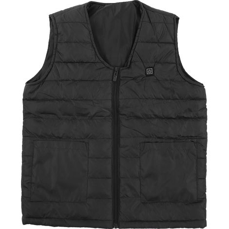 Gilet chauffant col V intelligent à température constante, respirant et chaud pour l'hiver, noir, 4XL (1/5)