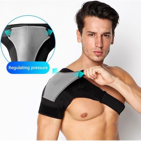 réglable Bandoulière Épaule de Soutien Bandage Sangle permet de Stabilité, arthritiques Épaules,(Noir+Gris) (1/4)