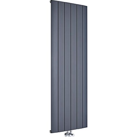 Milano Skye Anthracite Vertical Column Single Panel Aluminium Radiator - 1600mm x 565mm