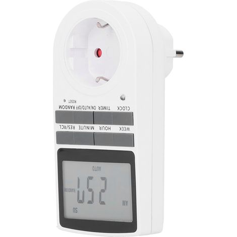 Ortviai Prise-Programmateur Électronique avec Écran LCD 12/24 h – Modèle TS-839EU, pour Appareils Électroménagers (1/5)