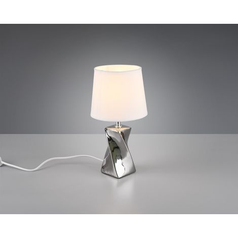 Lámpara de sobremesa Reality Abeba Ø 15 cm. Salón y dormitorio. Estilo moderno. Cerámica. Color plata (1/5)