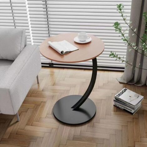 Table d'appoint ronde en MDF et acier carbone – Dimensions 15,7 x 23,6 pouces – Pour salon, chambre et bureau – Assemblage facile (1/5)