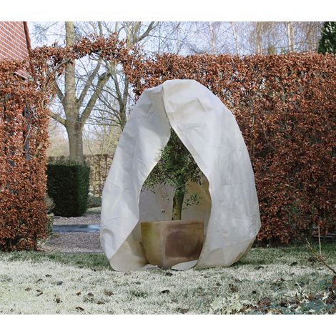 Housse d'hivernage zippée Ø250x300cm 70g/m² Couleur: Beige (1/3)