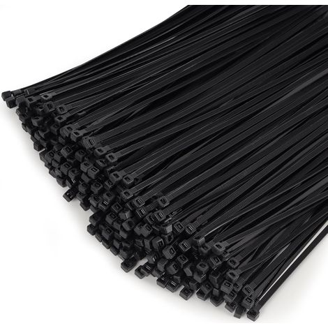 1000 Collier de serrage, Noir, 100mm x 2.5mm, Résistant UV, Pour jardinage, Atelier (1/5)