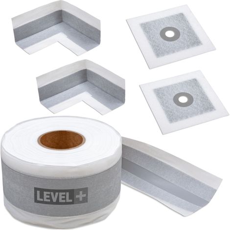 LEVEL+ Bandset Dusche Balkon Dichtband Dichtbahn Duschelement Ecken Profi SET EZ3 (1/5)