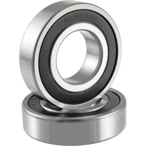 2 Pcs 6206-2RS Grooved Ball Bearings 30 mm x 62 mm x 16 mm (1/5)
