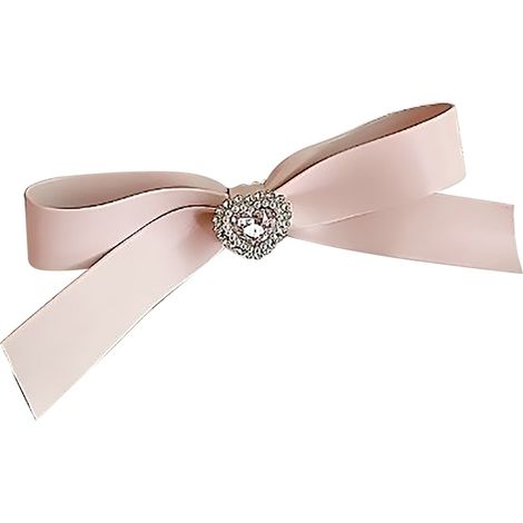 Pince à cheveux nœud couleur crème, pince à cheveux en cuir, pince à frange, pince à cheveux strass en forme de cœur, accessoire cheveux girly, rose. (1/5)