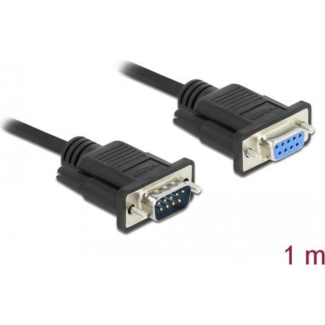 Delock Cable serie RS-232 Sub-D9 macho a hembra 1 m
