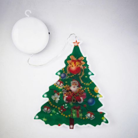 Weihnachtslichter mit Saugnäpfen zum Aufhängen an Fenstern, LED-Weihnachtslichter mit Saugnäpfen, zur Dekoration von Fenstern und Türen, Christbaumschmuck (Weihnachtsbaum)