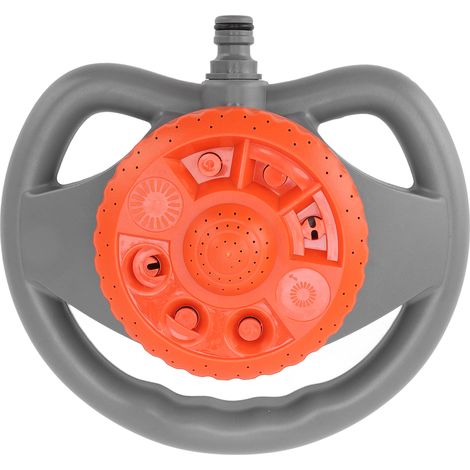 Aspersor de jardín multifuncional con 8 boquillas que cubre una gran superficie, ideal para céspedes y jardines. (1/5)