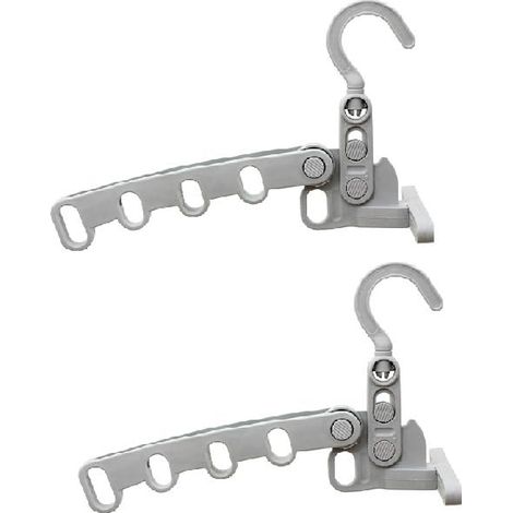 Lot de 2 cintres pliants à suspendre sur la porte - Pour intérieur - Cintre de voyage pliable à 5 trous - Léger et compact - Petit espace pliable pour porte d'armoire, porte (1/5)