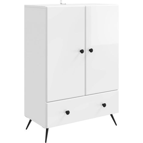 Credenza Bianco Lucido 66 x 34,5 x 95 cm Legno ingegnerizzato vidaXL