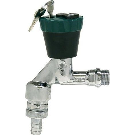 Vanne de décharge JS, verrouillable avec RB, RV, SV, DN15, chromé poli, taille : GR/Schw