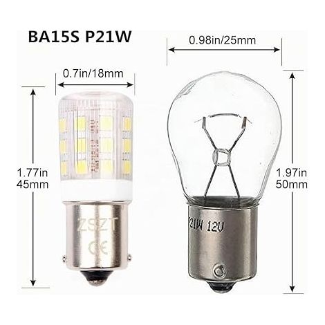 BA15S P21W LED Backup Lights, 12V 24V 5W Cool White 6000K, Waterproof Design, for Boat, RV, Auto Car, Daytime Running Lights, etc (1/4)