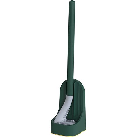 Brosse de toilette de golf, brosse de toilette à long manche, brosse de toilette en silicone, brosse de toilette et support à séchage rapide pour salle de bain(vert nuit) (1/5)