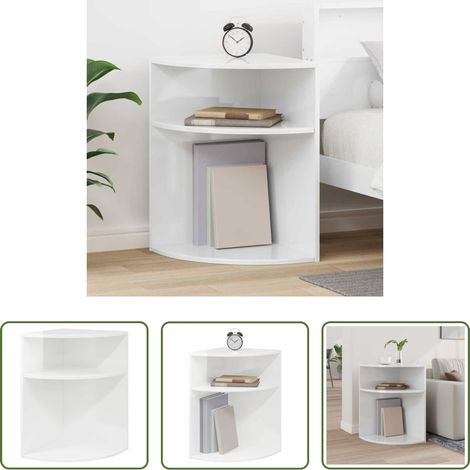 Hochglanz Weiß - Beistelltisch Hochglanz Weiß 39,7 x 39,7 x 60 cm Holzwerkstoff (1/5)