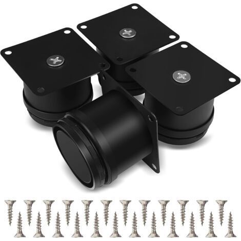 Set of 4 Furniture Legs, 50mm Adjustable Stainless Steel Table Leg, Bathroom Furniture Leg, Office Kitchen Furniture Leg, Adjustable Height 0-15mm Come with Stainless Steel Screws (1/5)