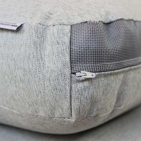 AITANA - conchiglione con struttura in alluminio wicker grigio chiaro (1/4)