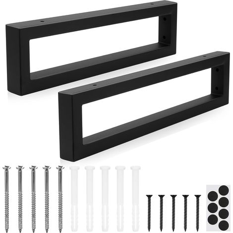 2 Pieds de Table métal Noir L40cm H10cm, Meubles Bricolage (1/5)