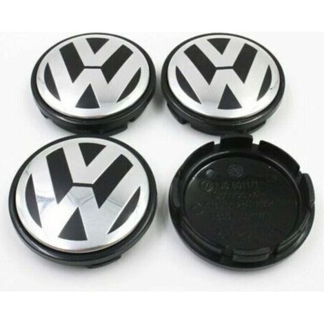 Lot de 4 enjoliveurs d'origine pour jantes en aluminium, 65 mm, adaptés aux enjoliveurs Volkswagen, enjoliveurs centraux de moyeu 65 mm, logo de pneu, enjoliveurs de roue modifiés pour voiture (1/3)