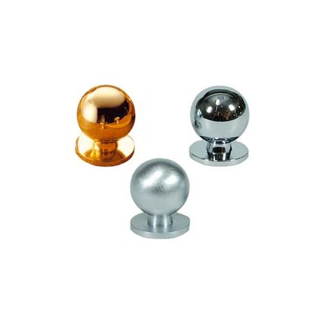 POMOLI PER MOBILI IN OTTONE A SFERA- - ø mm.15 in ottone cromato lucido - 5 pezzi