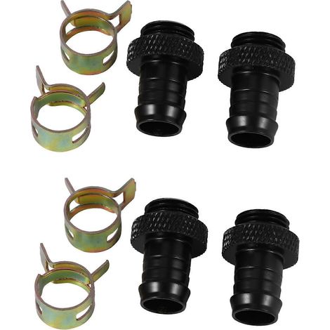 4 raccords à barbes pour radiateur de refroidissement liquide d'ordinateur, dissipateur thermique en cuivre, collier de serrage pour tube de 3/8 pouce de diamètre intérieur, G1/4 chromé (1/5)