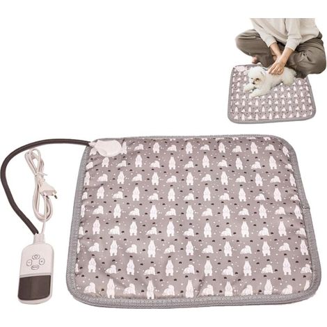Coussin Chauffant pour Chat, Couverture chauffante Chat électrique imperméable, Tapis Chauffant pour Chien et Chat, Coussins Chauffants Anti-Morsure pour Chiot avec minuterie numérique (1/4)